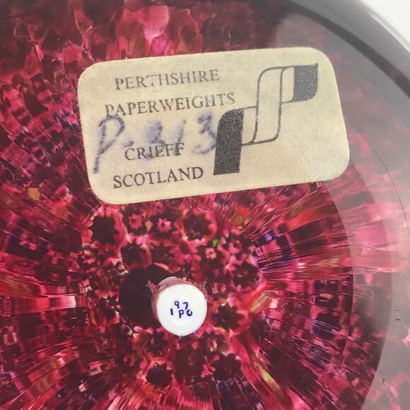 Perthshire PP30 1976 Millefiori Star Shaped Twist Ruby Vintage LE Paperweight - Picture 6 of 13